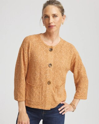 Women's Tweed Cropped Sweater in Burnt Sienna | Chico's | Chico's