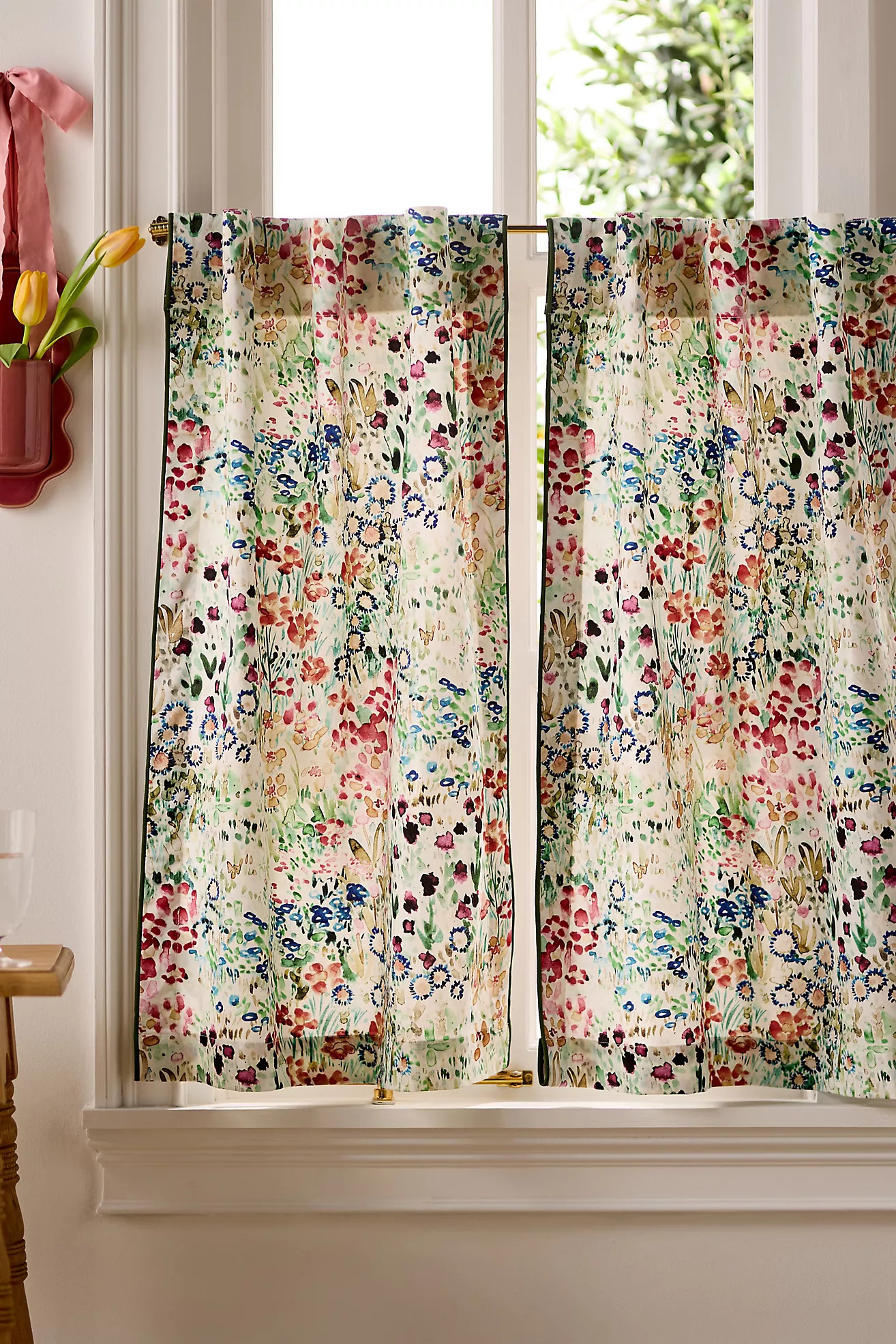 @nestingwithgrace Cotton Floral Printed Cafe Curtains, Set of 2 | Anthropologie (US)
