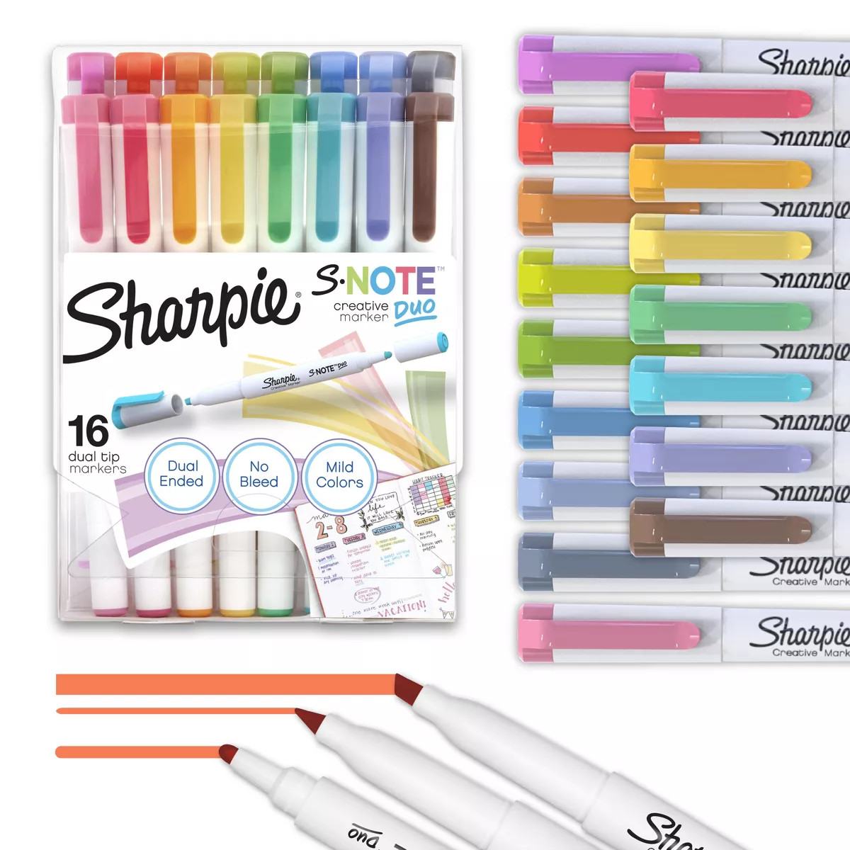 Sharpie 16ct S-Note Dual Tip, Teacher Supplies | Target