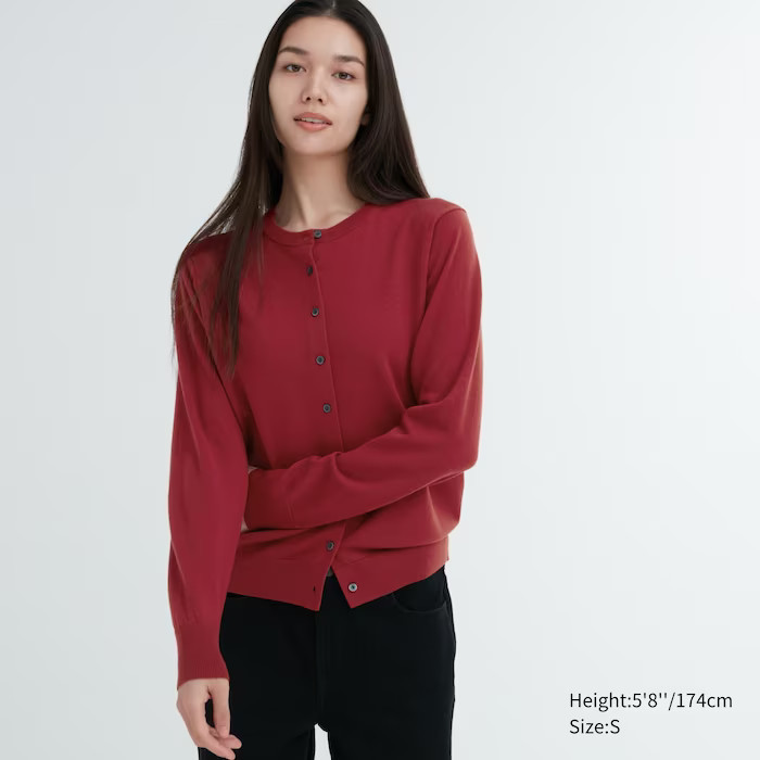 Extra Fine Merino Crew Neck Cardigan | UNIQLO (US)
