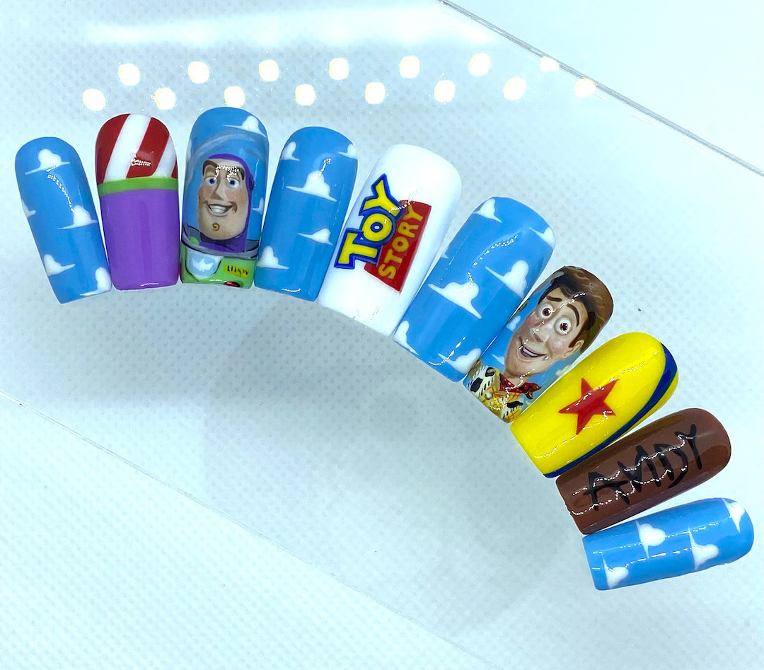 Toy Story Press on Nails Glue on Nails Disney Nails Stick on Nails Fake Nails Gifts for Her Chara... | Etsy (US)