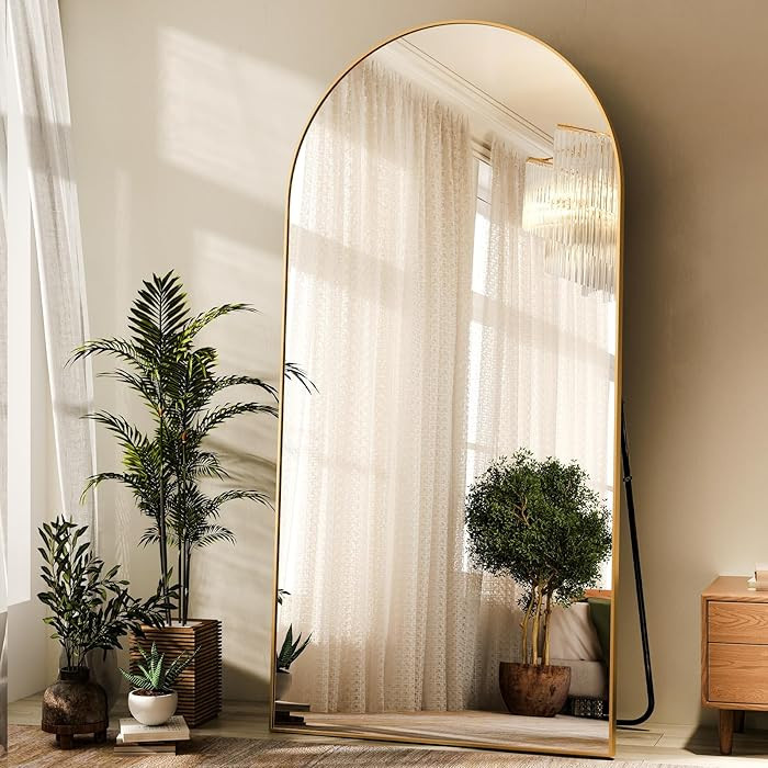 HARRITPURE 76"x34" Arched Full Length Mirror, Floor Mirrors with Aluminum Alloy Frame Free-Standi... | Amazon (US)
