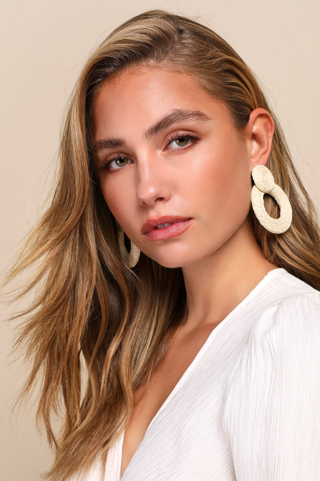 Sunny Statement Beige Raffia Statement Earrings | Lulus