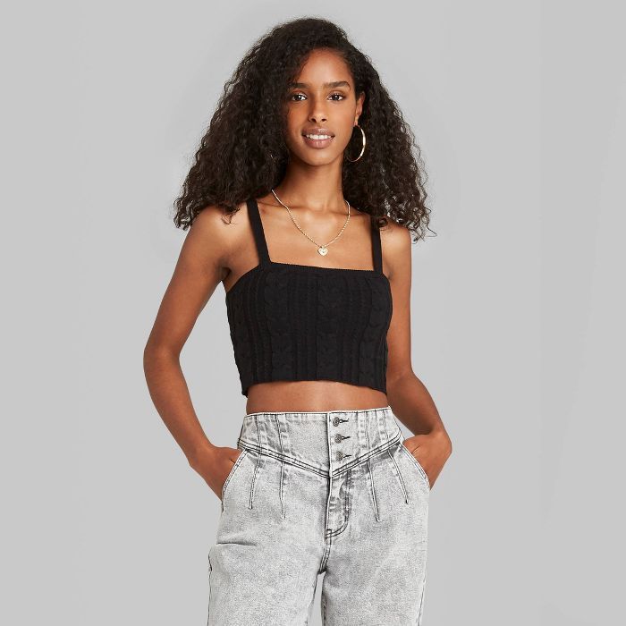 Women's Cropped Cable Knit Sweater Tank Top - Wild Fable™ | Target