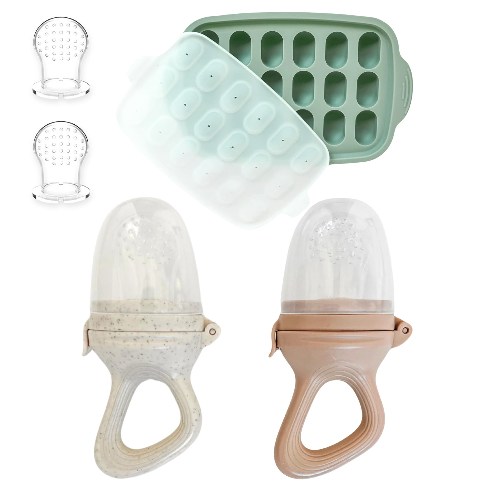 Hippypotamus Baby Food Feeder & Freezer Tray - Silicone Fruit Feeder - Pacifier Teething Toys - 2... | Amazon (US)