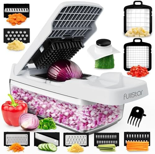 Fullstar Vegetable Chopper & Mandoline Slicer for Kitchen - Food Chopper with Container, Cheese G... | Amazon (US)