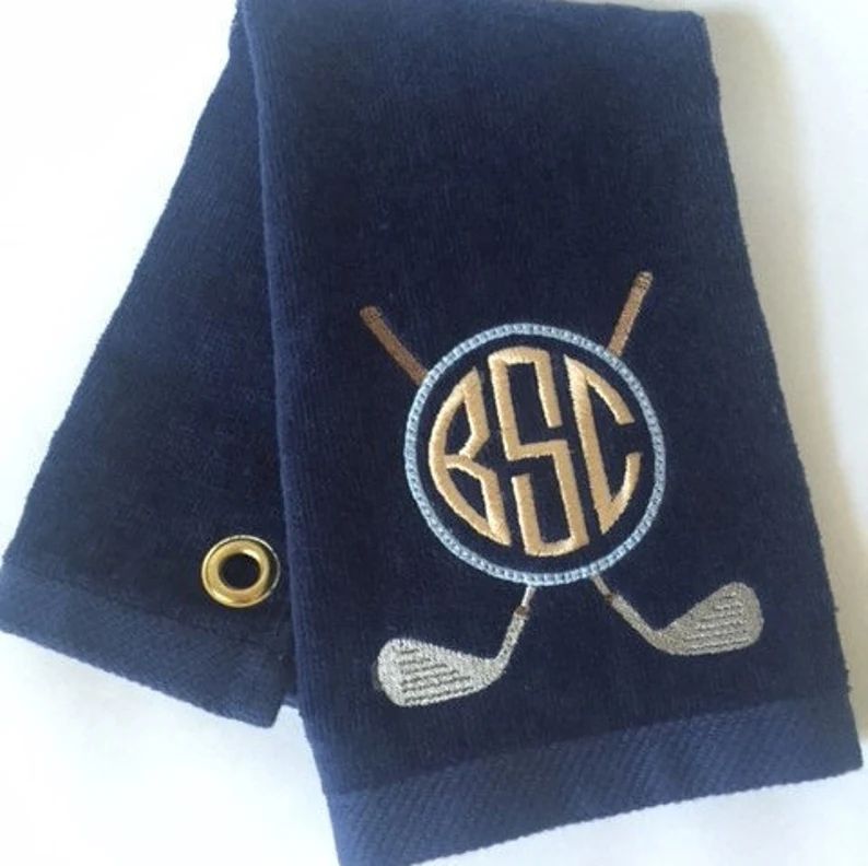 Golf Towels Monogrammed Velour Terry - Etsy | Etsy (US)