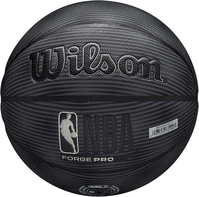 WILSON NBA Forge Pro Midnight Indoor/Outdoor Basketball - Black/Silver, Size 7-29.5" | Amazon (US)