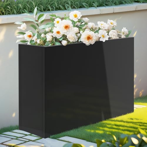 Toriexon Metal Planter 36” x 12” x 24”, Heavy Duty Tall Rectangle Planter Box with Removable Insert Shelves for Porch, Garden, Patio, Yard | Amazon (US)