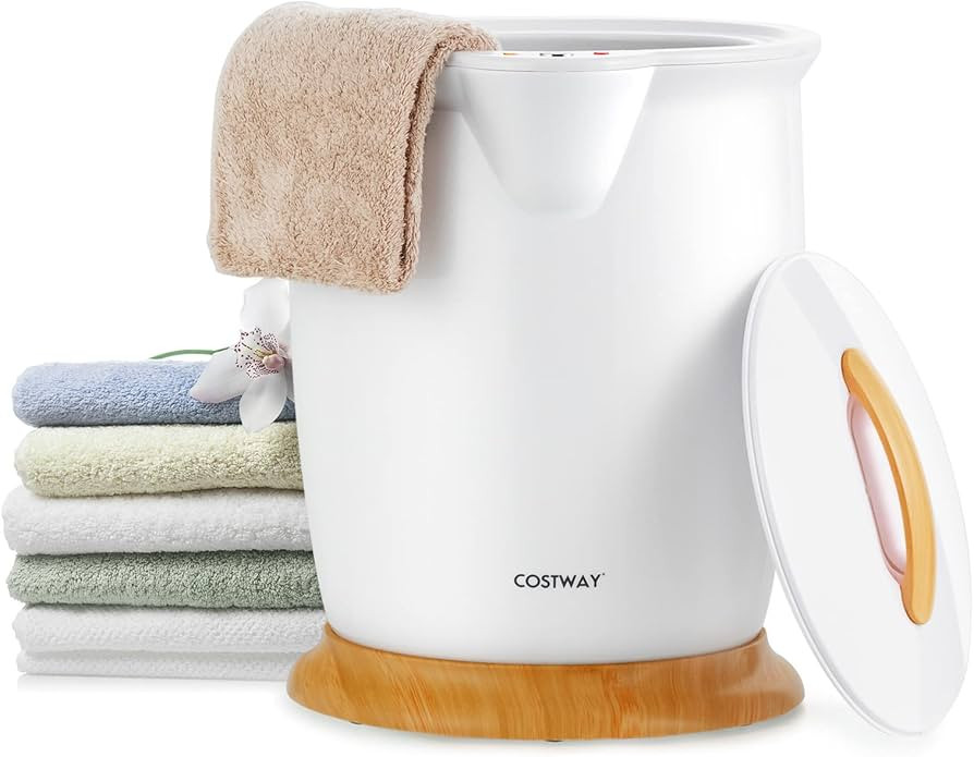 COSTWAY Bucket Style Towel Warmer,Fragrance Holder, Fits up to Two 40” x 70” Oversized Towels... | Amazon (US)