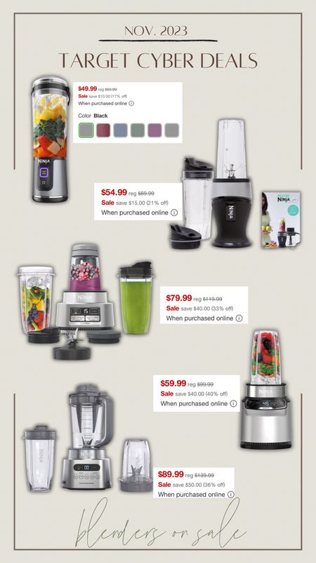 Target Cyber Monday sales on blenders! ✨ we use our Ninja daily! Great gift ideas as well! 🤎

Kitchen / gift guide / for her / for him / Holley Gabrielle 

#LTKhome #LTKsalealert #LTKCyberWeek