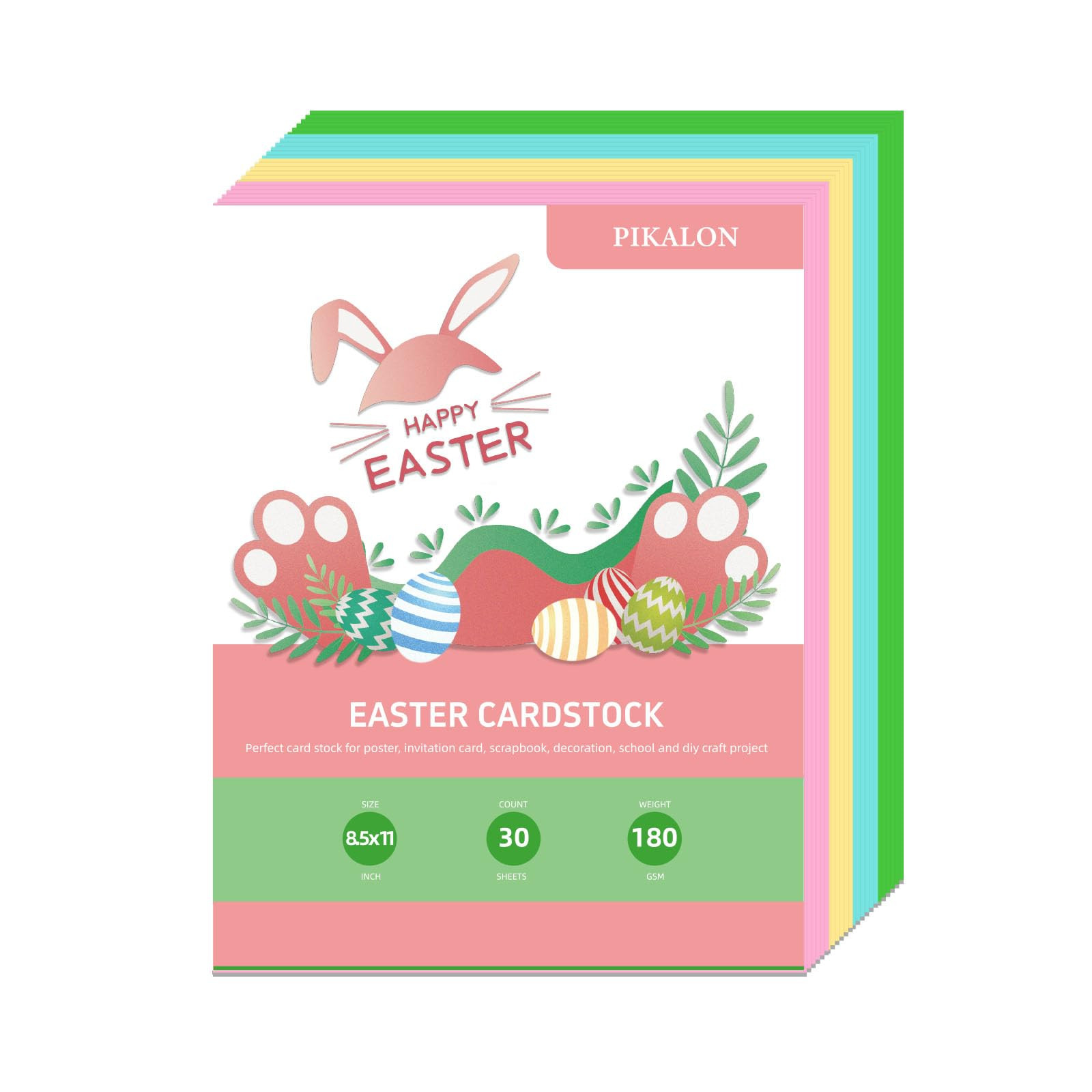 Easter's Day Colored Cardstock 8.5 x 11 Inches, 30 Sheets Pink Yellow Blue Green Color Card Stock... | Amazon (US)