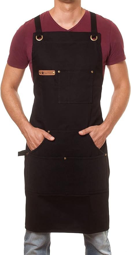 ARAWAK BRAVE Professional Cooking Apron Chef Designed for Kitchen BBQ Grill / 10 OZ Women and Men... | Amazon (US)