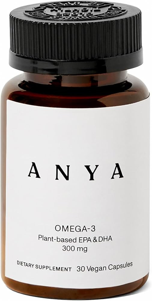 ANYA Omega-3 with 300mg of DHA and EPA, Clean Ingredients, Non-GMO, 100% Vegan, Gluten, Soy, and ... | Amazon (US)