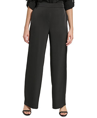 Calvin Klein Women's Satin Pull-On Pants - Macy's | Macy's