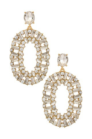 Ettika Sparkle Oval Dangle Earrings in Gold from Revolve.com | Revolve Clothing (Global)