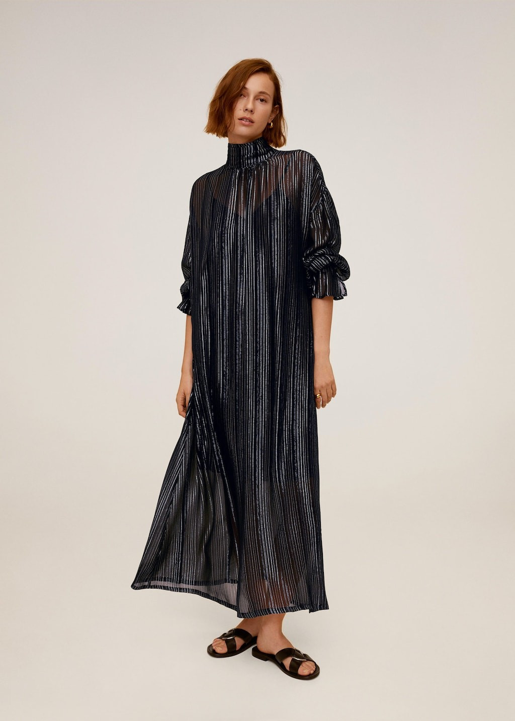Metallic thread dress | MANGO (US)
