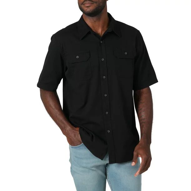 Wrangler Men's Short Sleeve Woven Shirts, Sizes S-5XL - Walmart.com | Walmart (US)