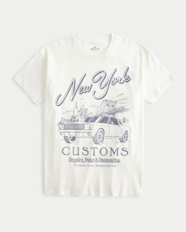 Oversized New York Customs Graphic Tee | Hollister (US)