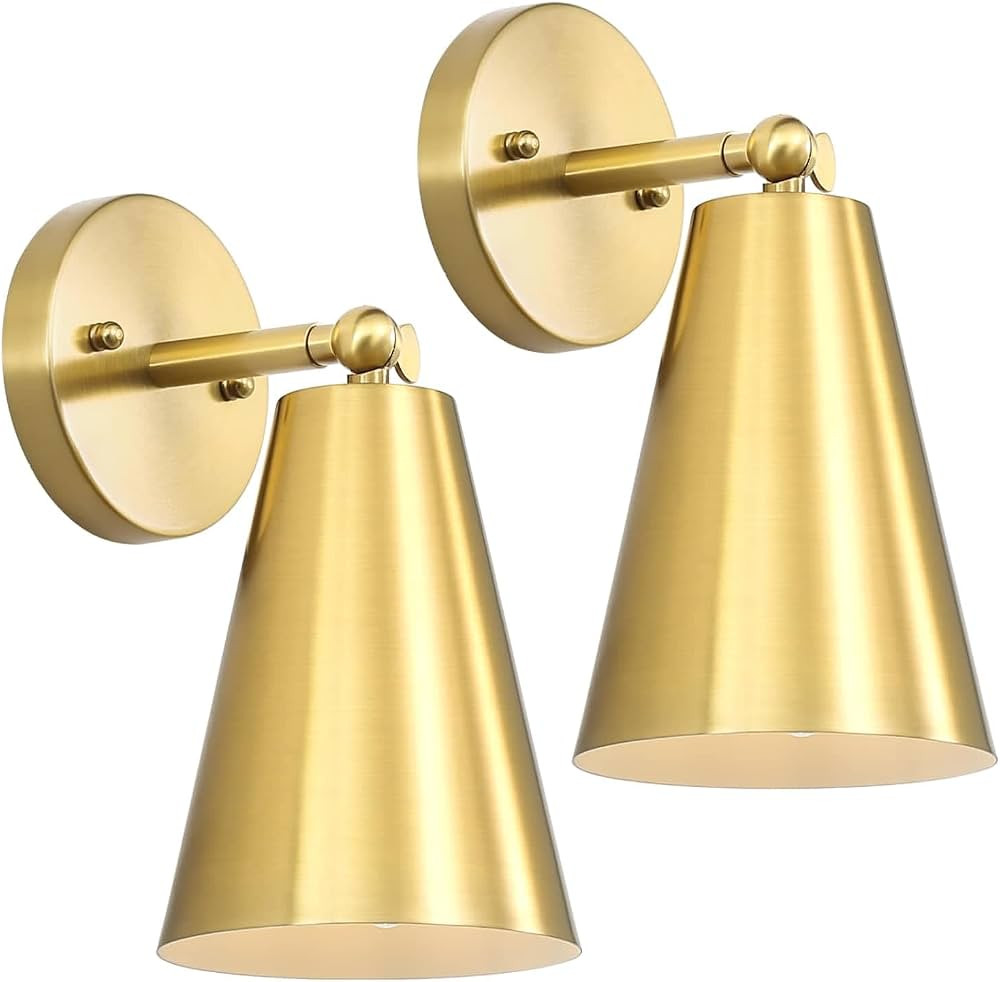 haultop Wall Sconces Set of Two, Gold Wall Sconce 180°Adjustable, Sconces Wall Decor Set of 2, M... | Amazon (US)