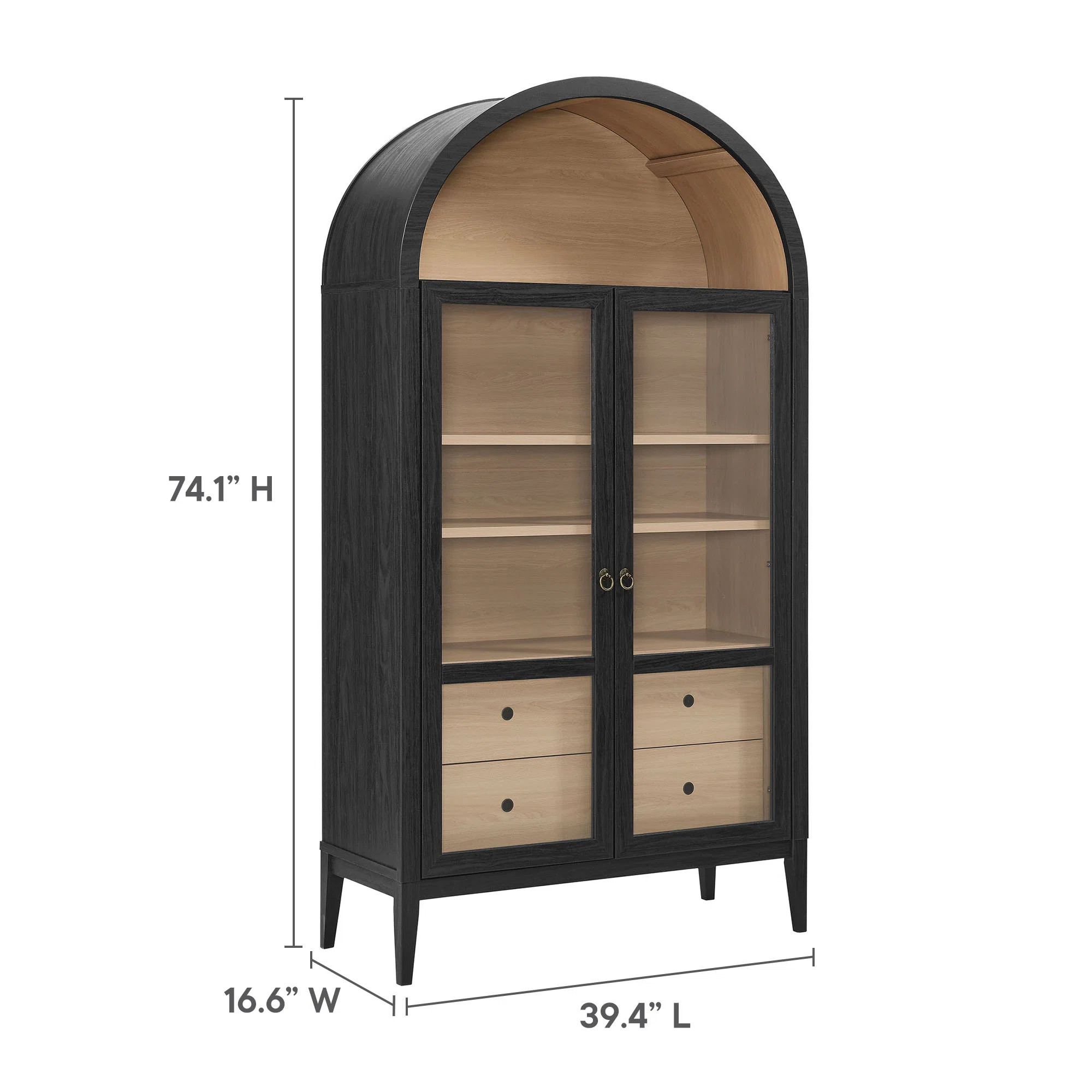 Nolan 74" Tall Arched Storage Display Cabinet | Wayfair North America
