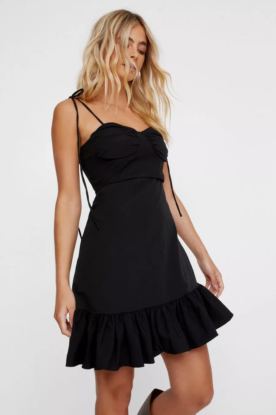 Strappy Frill Hem Mini Dress | Nasty Gal US