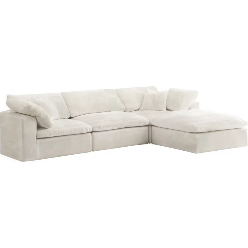Millersburg 4 - Piece Velvet Sectional | Wayfair North America