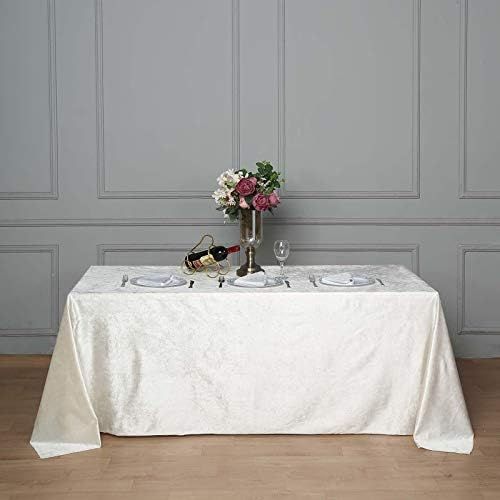 Efavormart Premium Velvet Ivory 90" x 132" Rectangle Tablecloth for Wedding Party Events | Amazon (US)