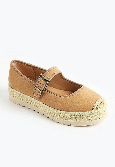 SuperCush Mary Jane Espadrille Platform Flat | Maurices