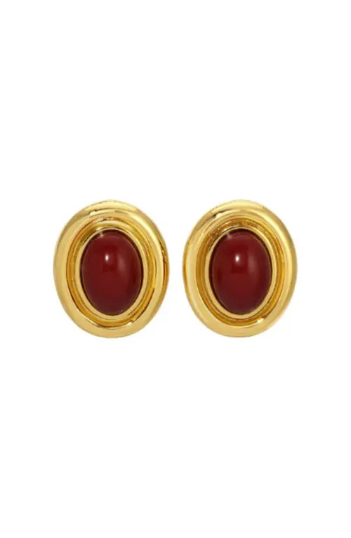 HEAVEN MAYHEM Prize Earrings in Gold/burgundy at Nordstrom | Nordstrom