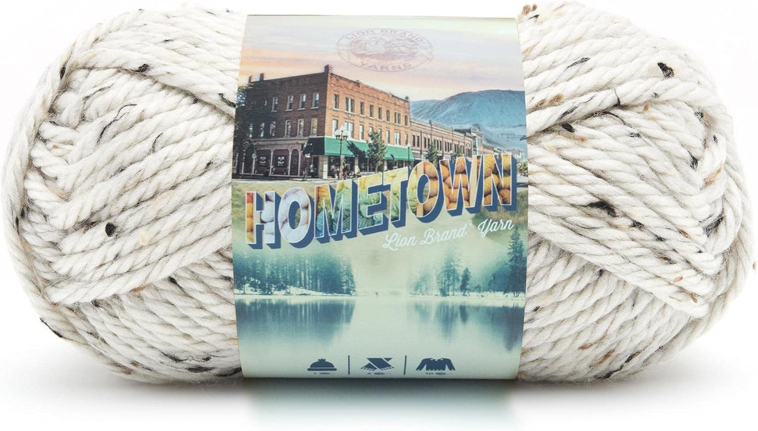 Lion Brand Yarn Hometown Yarn, Super-Bulky Yarn for Knitting, Crocheting, and Crafting, 1 Pack, Aspen Tweed | Amazon (US)