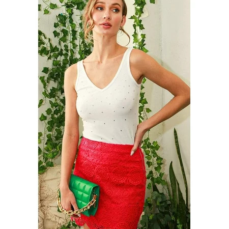 Rhinestone Ribbed Tank | Walmart (US)