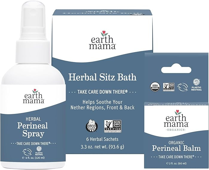 Earth Mama Postpartum Recovery Kit, Take Care Down There® Trifecta with Organic Perineal Balm, S... | Amazon (US)