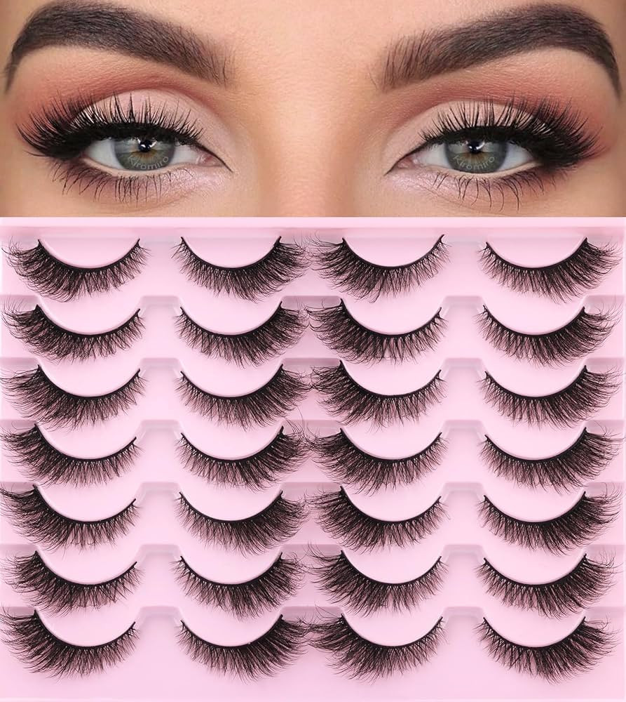 False Lashes Natural Look Fluffy Faux Mink Eyelashes Wispy Fox Eye Lashes That Look Like Extensio... | Amazon (US)