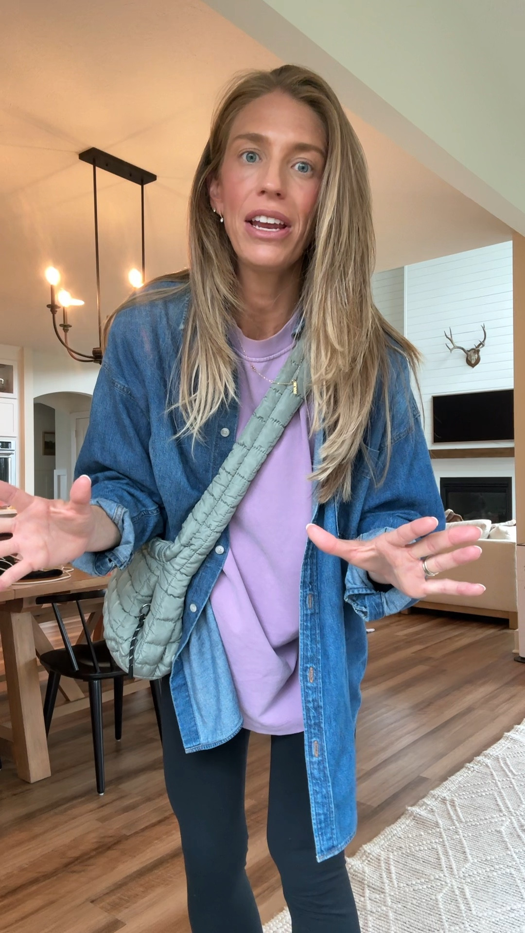 Mom outfit while running errands at 38 weeks pregnant. Wearing 4 of my pregnancy staples! 
Button up. Size medium for height. Runs oversized 
Tee: runs oversized but still get medium tall for bump and for it to cover the booty. I get medium tall when I’m not pregnant either. If you are more of a small tall they dont ever carry that size so I would either get a regular medium or small to make up for the length but it does run oversized 

Small in maternity leggings. Tall sizes 




#LTKdayinmylife #LTKBump #LTKmomlife