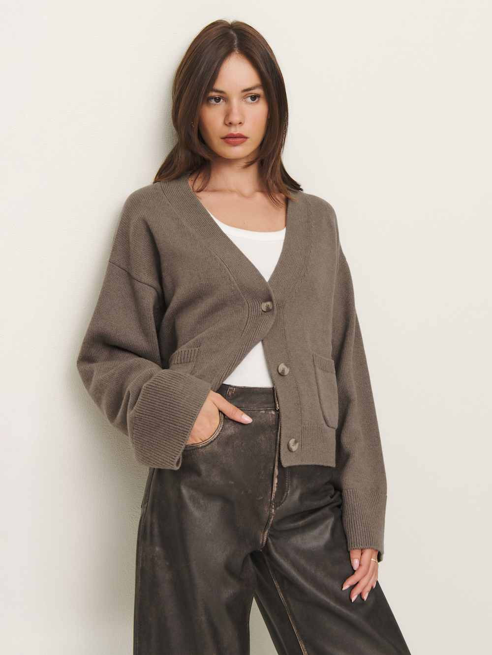 Hayes Cashmere Blend Cardigan | Reformation (Global)