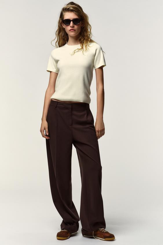 SOFT FEEL SHORT SLEEVE KNIT TOP | Zara US