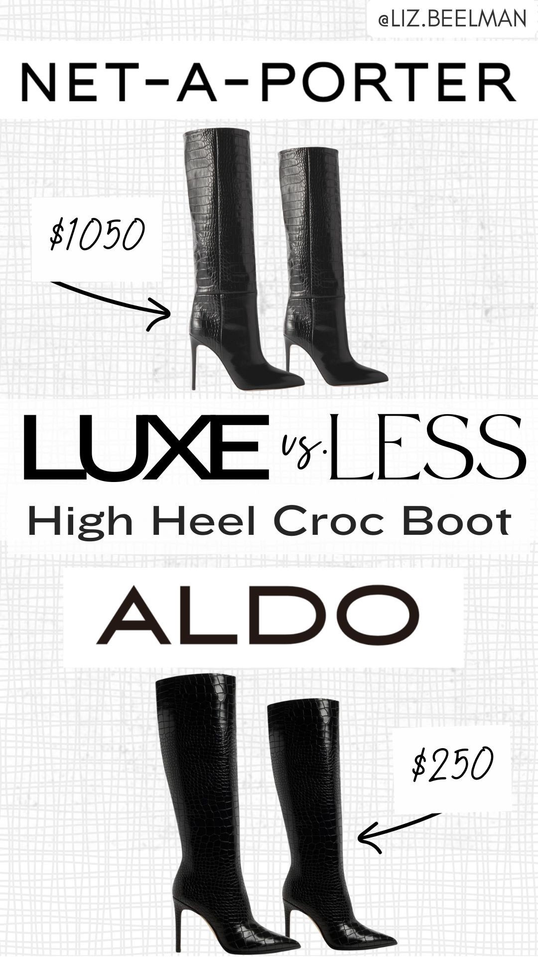 LUXE VS LESS: High Heel Croc Boot