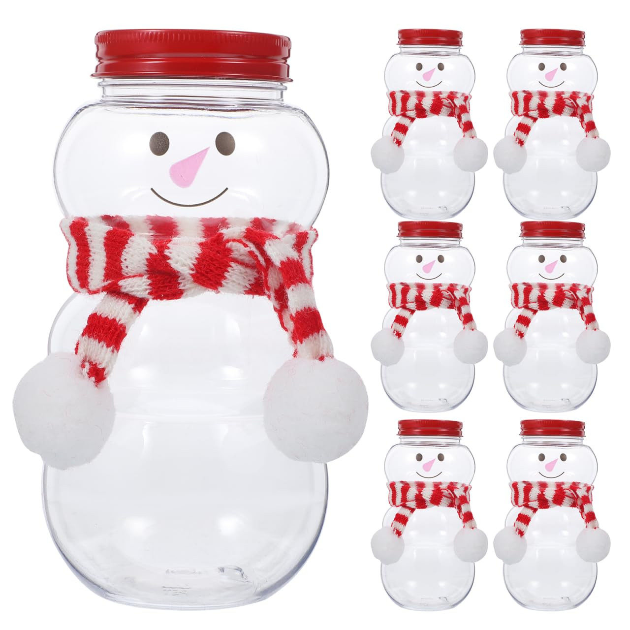 Baluue 10 Set Christmas Juice Bottle, 500ml Reusable Plastic Water Bottles, Snowman Drinking Jug ... | Amazon (US)