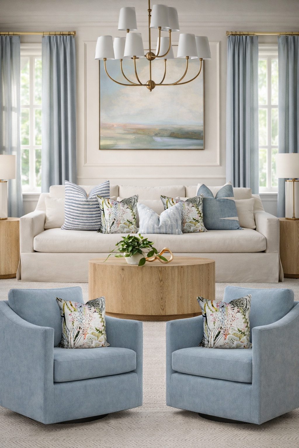 An airy living room with blues and white oak 

#Livingroom #coffeetable #Oak #homedecor  

 

#LTKHome #LTKSaleAlert