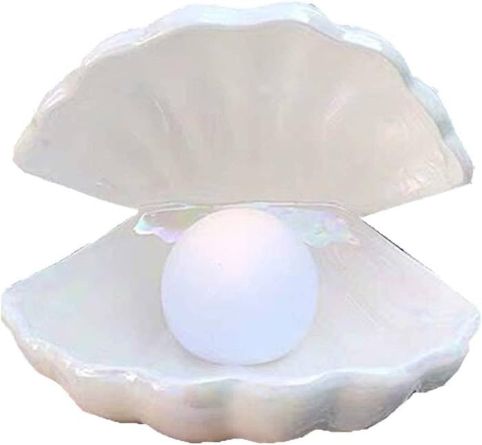BinaryABC Ceramics Shell Pearl Light Led Lamp Portable Night Light Tabletop Light,Christmas Gift(... | Amazon (US)