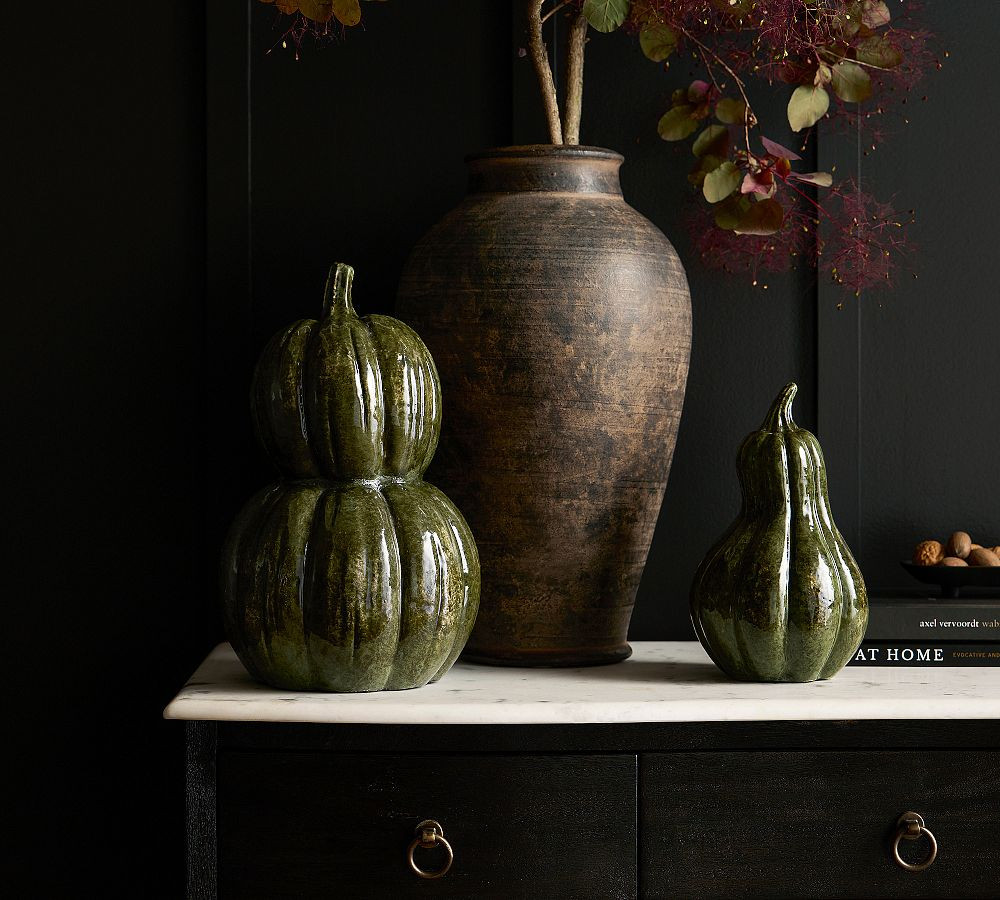 Glossy Green Pumpkin | Pottery Barn (US)