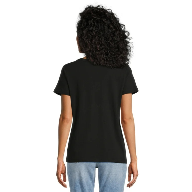 Time and Tru Women's V-Neck Tee with Short Sleeves, Sizes S-3XL | Walmart (US)