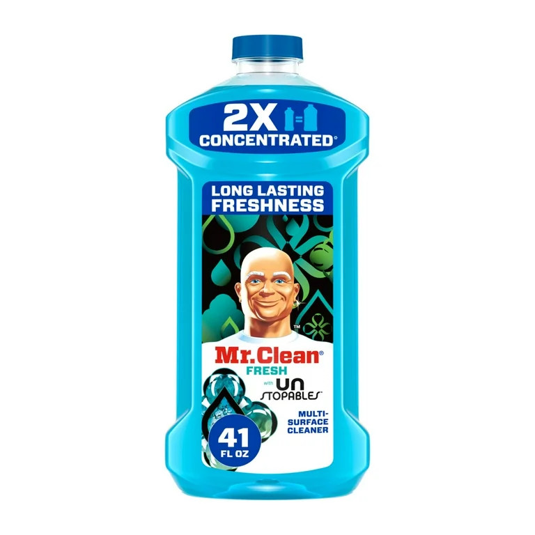 Mr. Clean All Purpose Cleaner, 2X Concentrated Multi Surface, Unstopable Fresh Scent, 41 fl oz | Walmart (US)