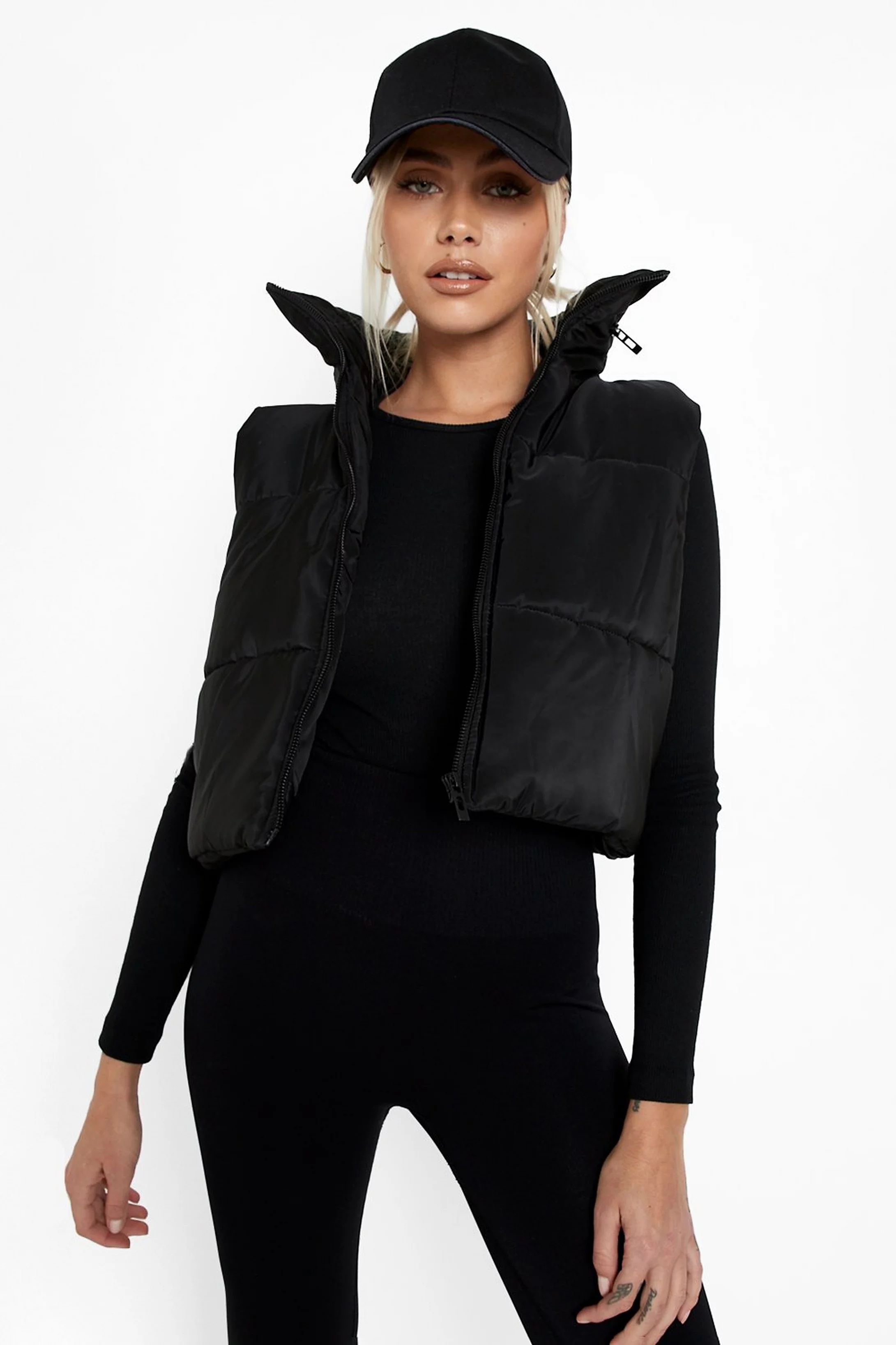 Zip Detail Funnel Neck Gilet | Boohoo.com (US & CA)