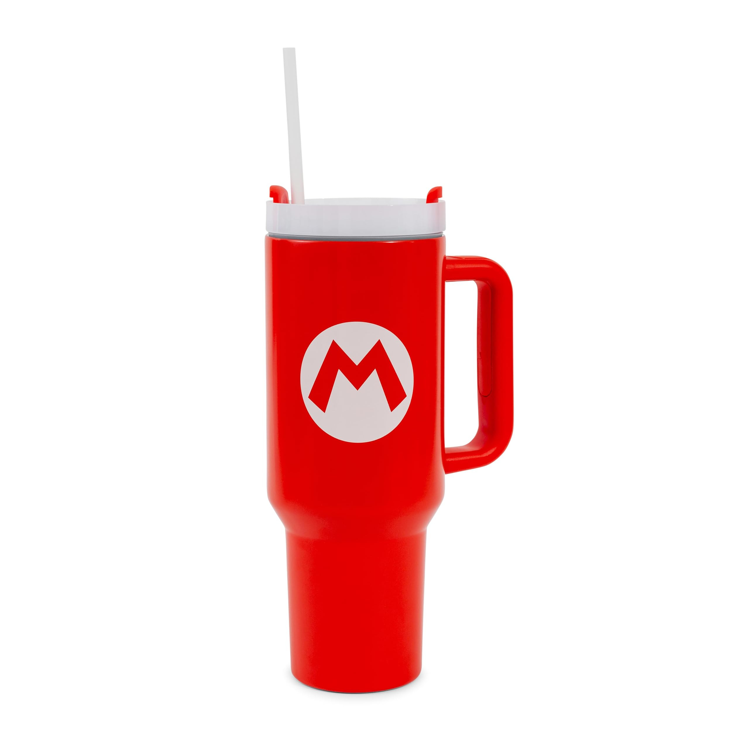 Pyramid America Super Mario Bros. Mario Icon Metal Travel Tumbler With Leak-Resistant Lid and Reu... | Amazon (US)