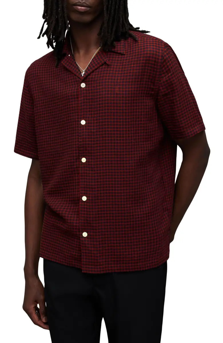 AllSaints Glendale Check Camp Shirt | Nordstrom | Nordstrom