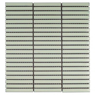 Porcetile 0.48" x 3.63" Stacked Glossy Porcelain Mosaic Wall and Floor Tile | Wayfair North America
