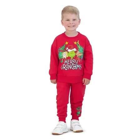 Dr. Seuss The Grinch Toddler Printed Sweatshirt and Jogger Set, Sizes 2T-5T | Walmart (US)