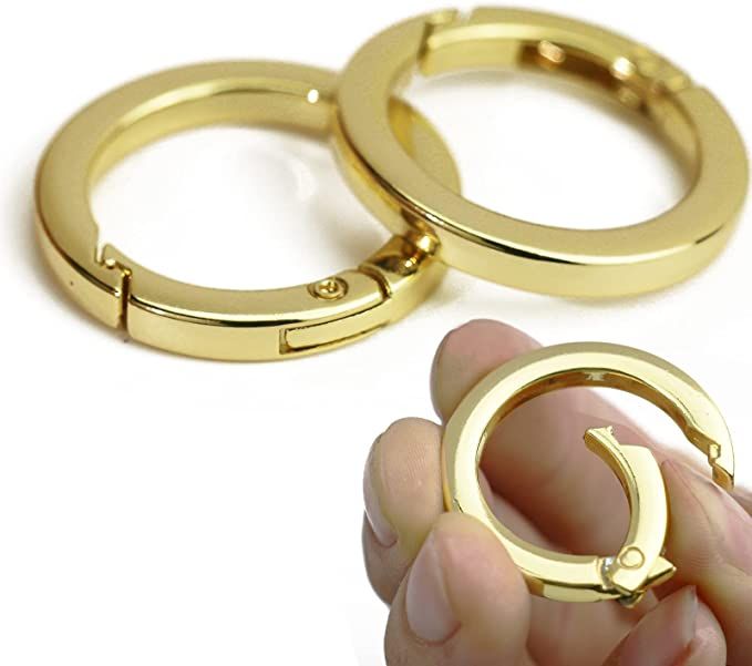 2 Pcs O Ring for Purse Strap,1 inch Spring Rings for Handbag & Keys,Gold | Amazon (US)